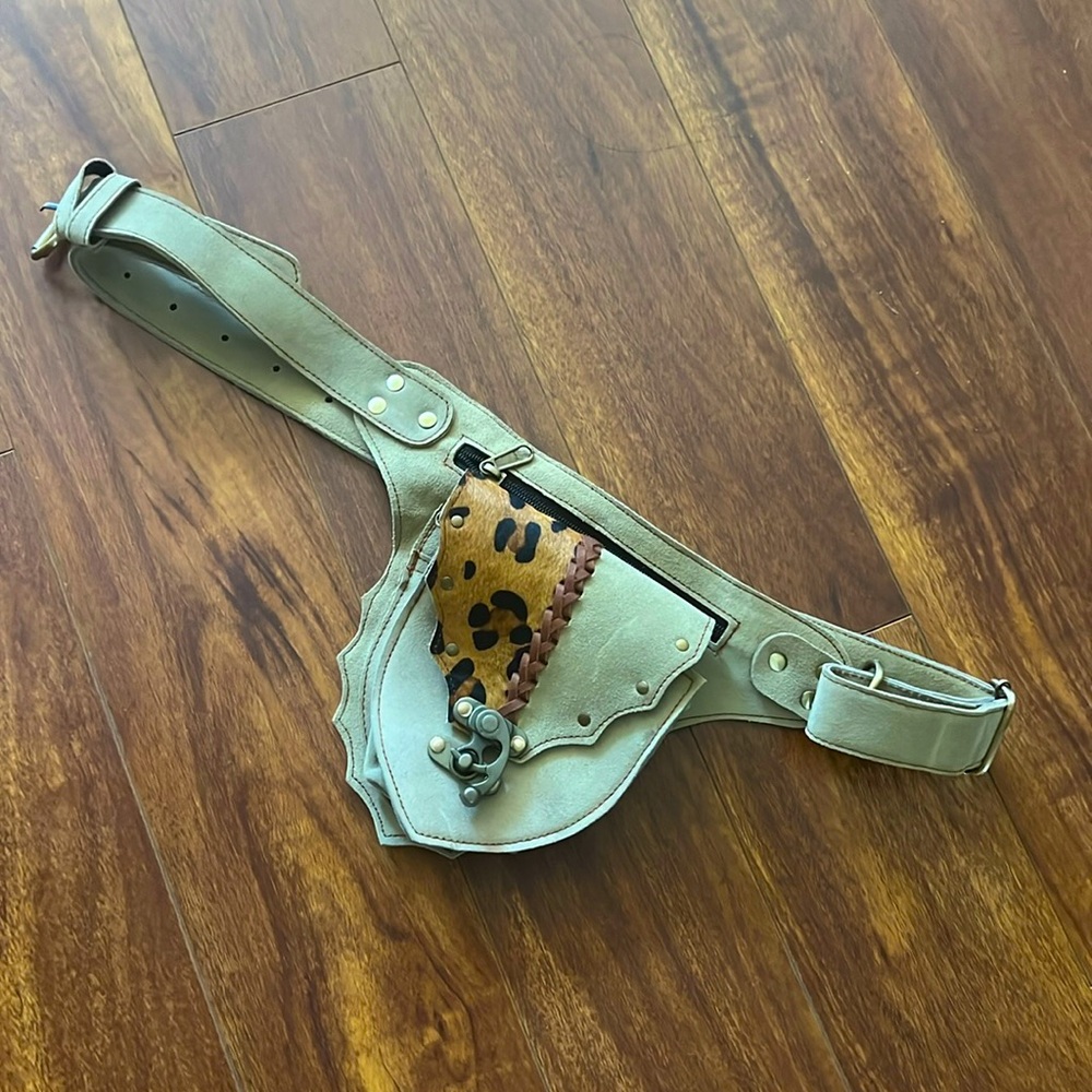 Leather festival fanny pack